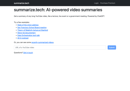 Summarize Tech