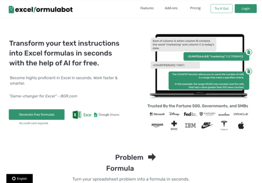 Excel Formula Bot